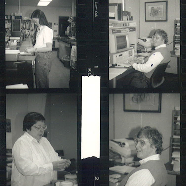 Veterinary Genetics Laboratory in the 1980s (black and white photos)